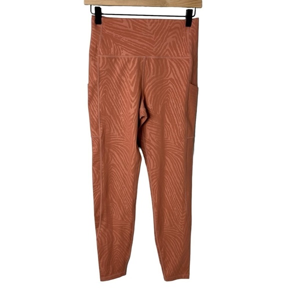 Glyder Taper Legging Side Pockets Clay Zebra Gloss Size Medium Activewear - Picture 4 of 9